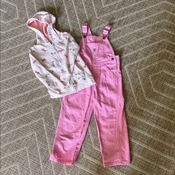 Carhartt Pink Overalls and Horse Jacket Bundle - Picture 1 of 11